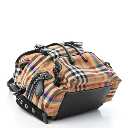 Burberry Vintage Rainbow Check Small Rucksack Backpack Antique Yellow 4 of 9