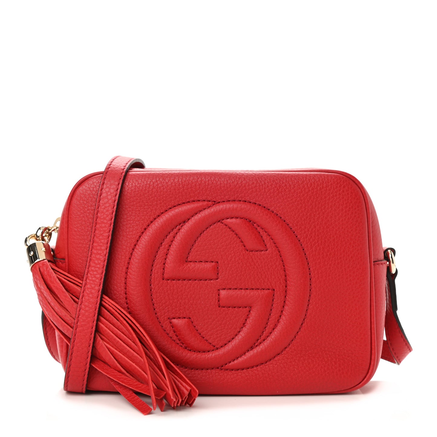 Pebbled Calfskin Small Soho Disco Bag Tabasco Red