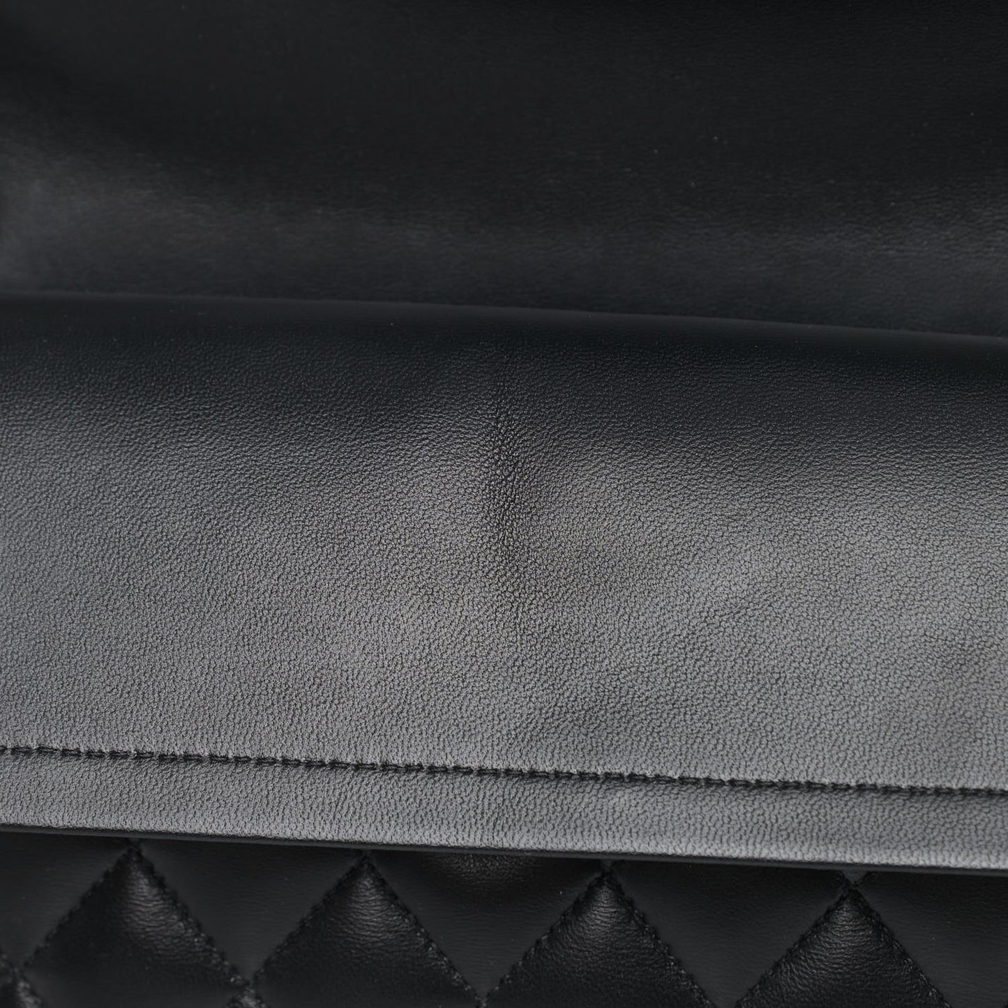 Lambskin Quilted Medium Double Flap Black