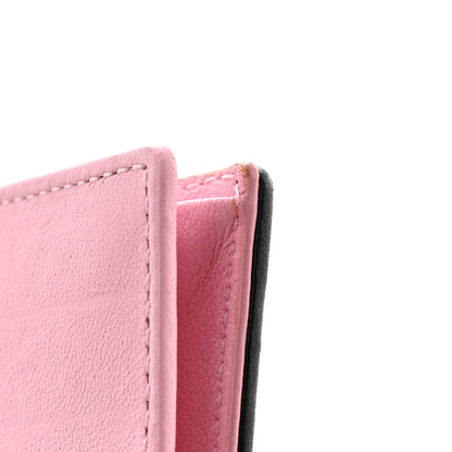 Christian Dior Lambskin Cannage Bi-Color Small Lady Dior Flap Card Holder Black Pink 13 of 13