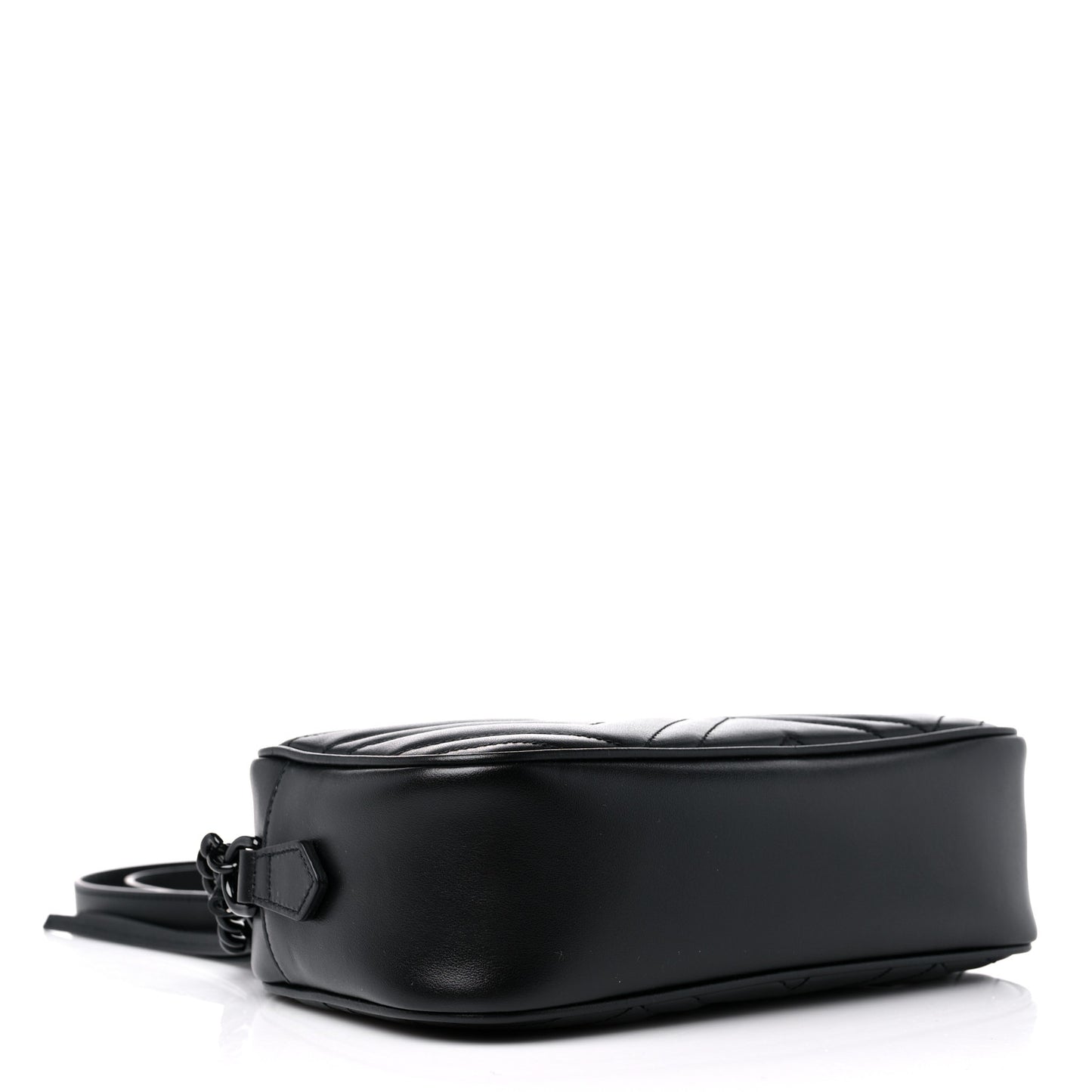 Calfskin Matelasse Monochrome Small GG Marmont Chain Shoulder Bag Black