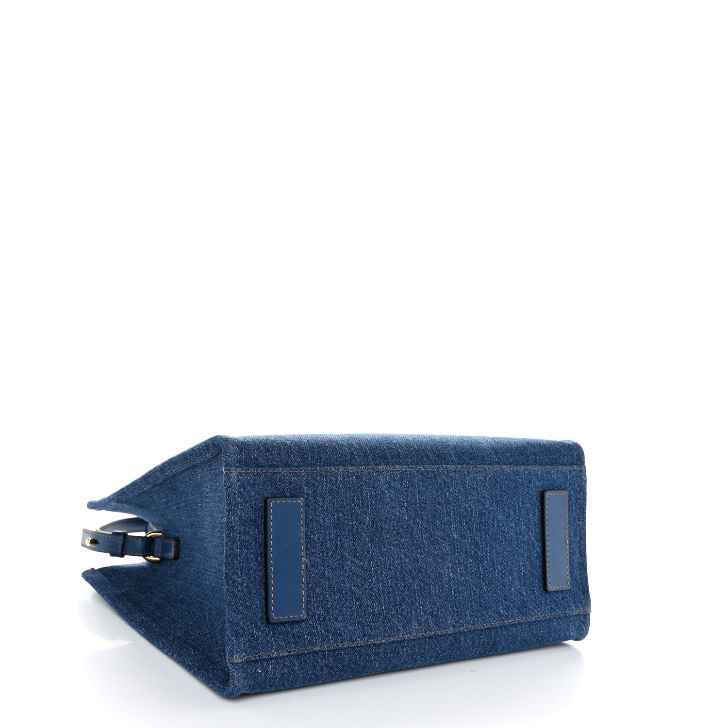 Versace Denim Calfskin La Medusa Small Tote Bag Blue 4 of 10