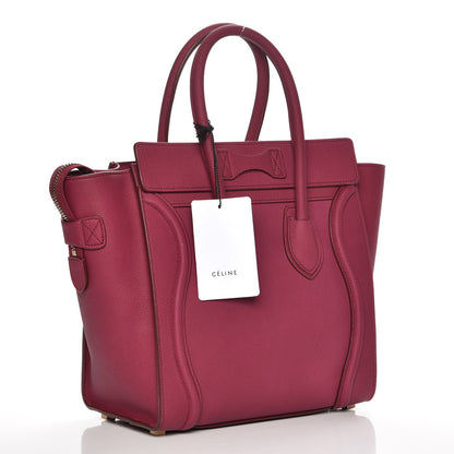 Celine Baby Drummed Calfskin Micro Luggage Plum 3 of 8