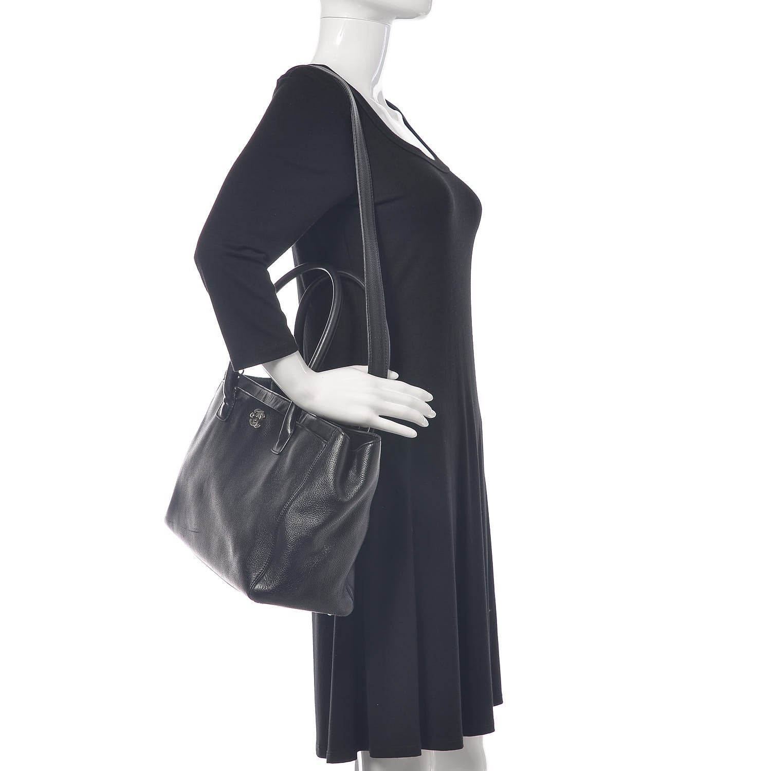 Chanel Calfskin Cerf Executive Shopper Tote Black 2 of 23