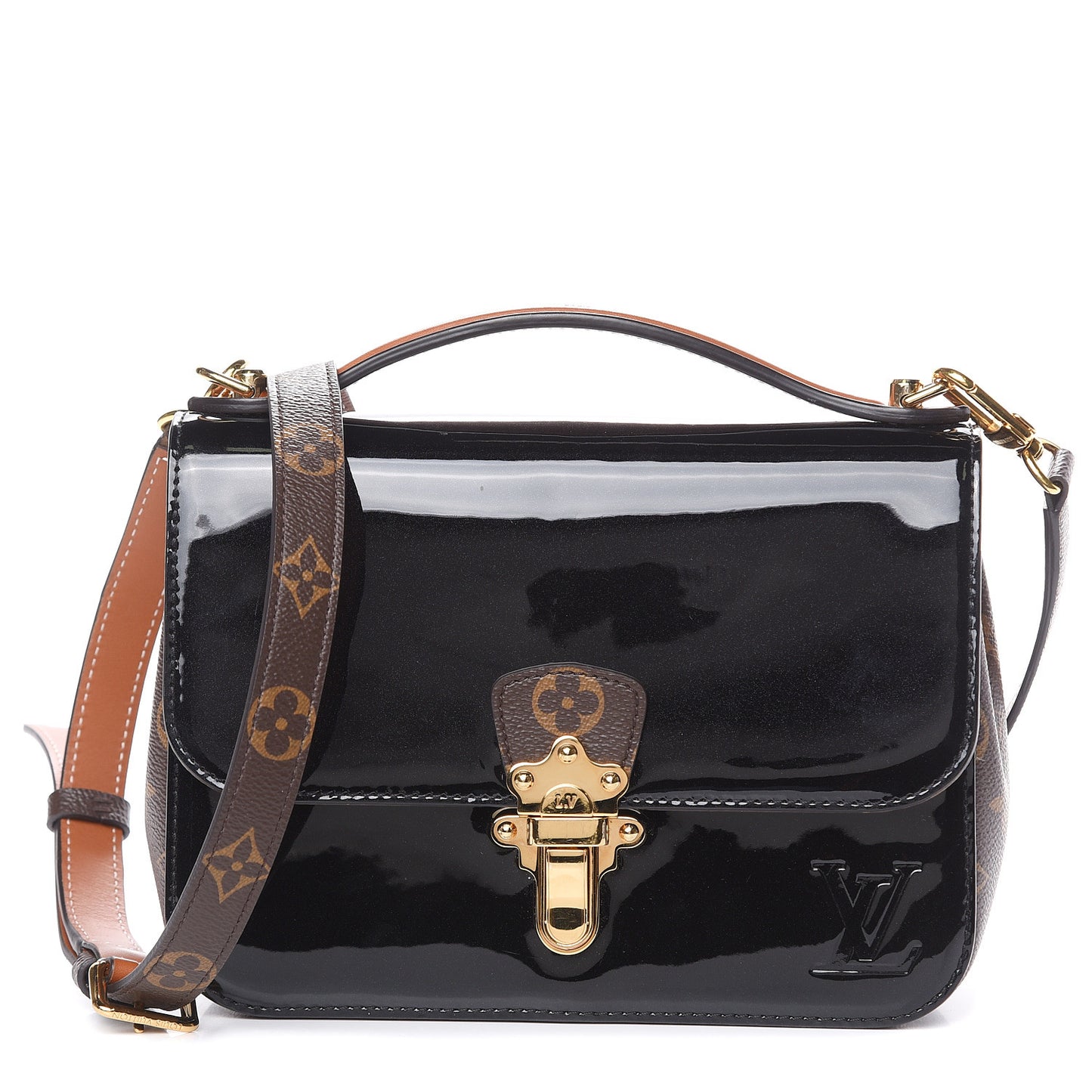 Patent Calfskin Monogram Cherrywood BB Black