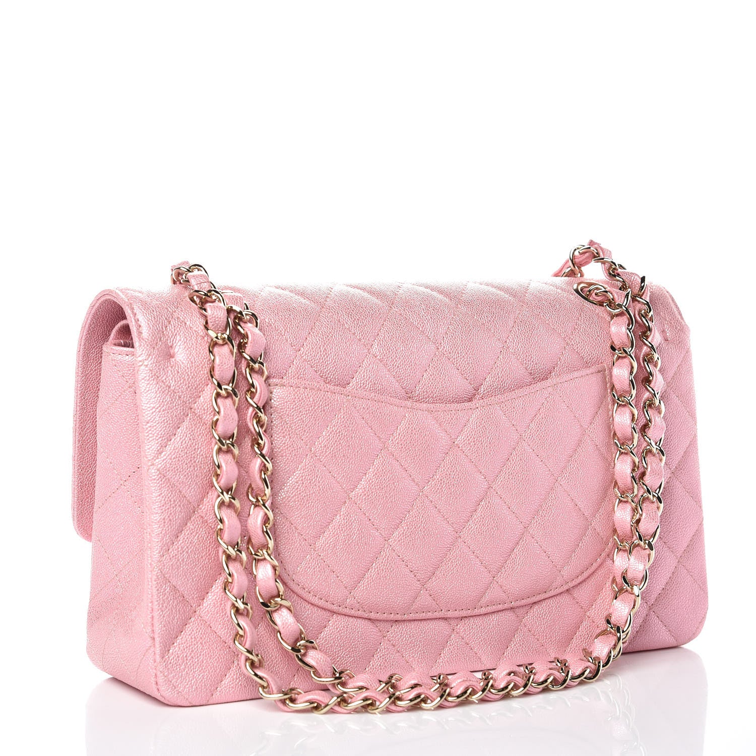 Chanel Iridescent Caviar Quilted Medium Double Flap Rose Pink 3 of 10