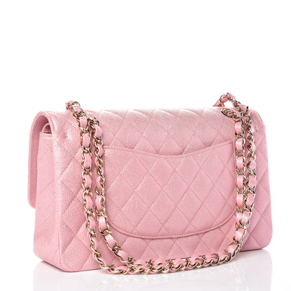 Chanel Iridescent Caviar Quilted Medium Double Flap Rose Pink 3 of 10