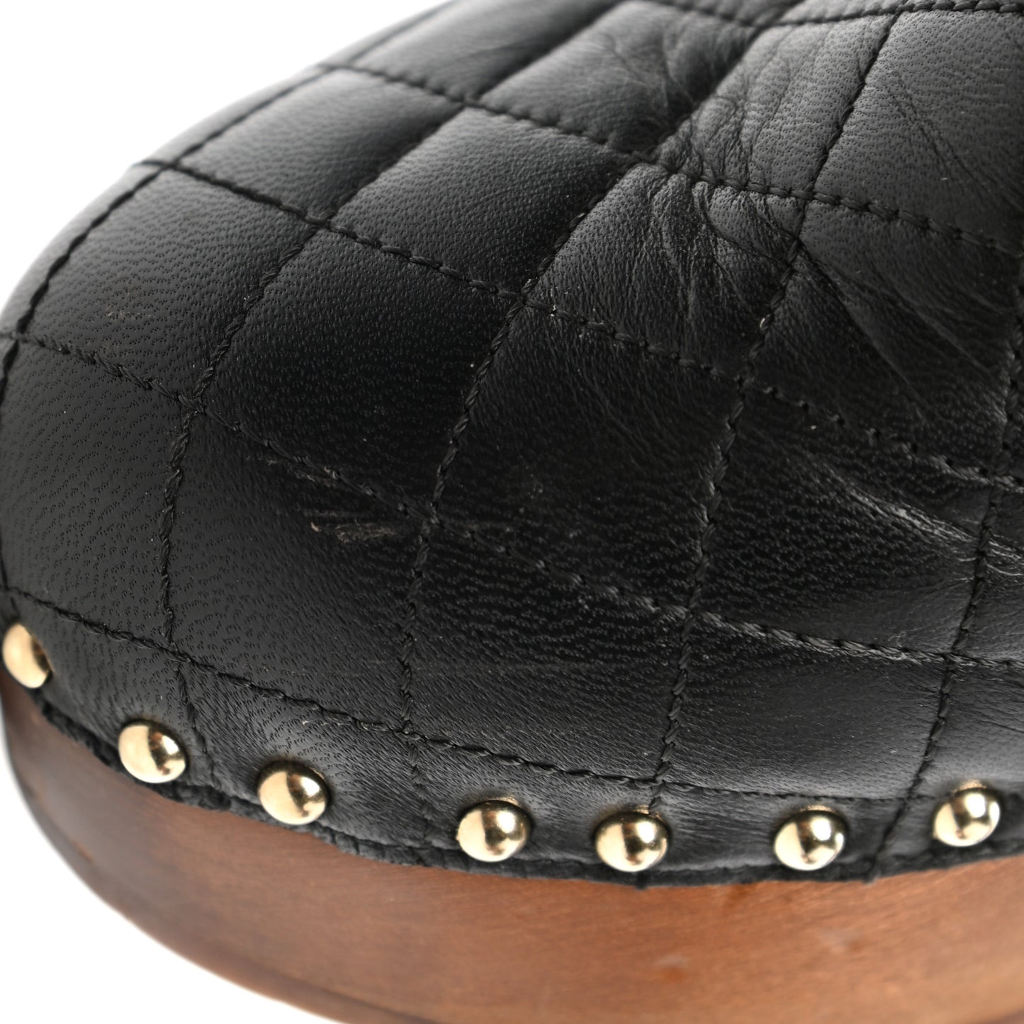 Lambskin Quilted Chain Clog Mules 38 Black