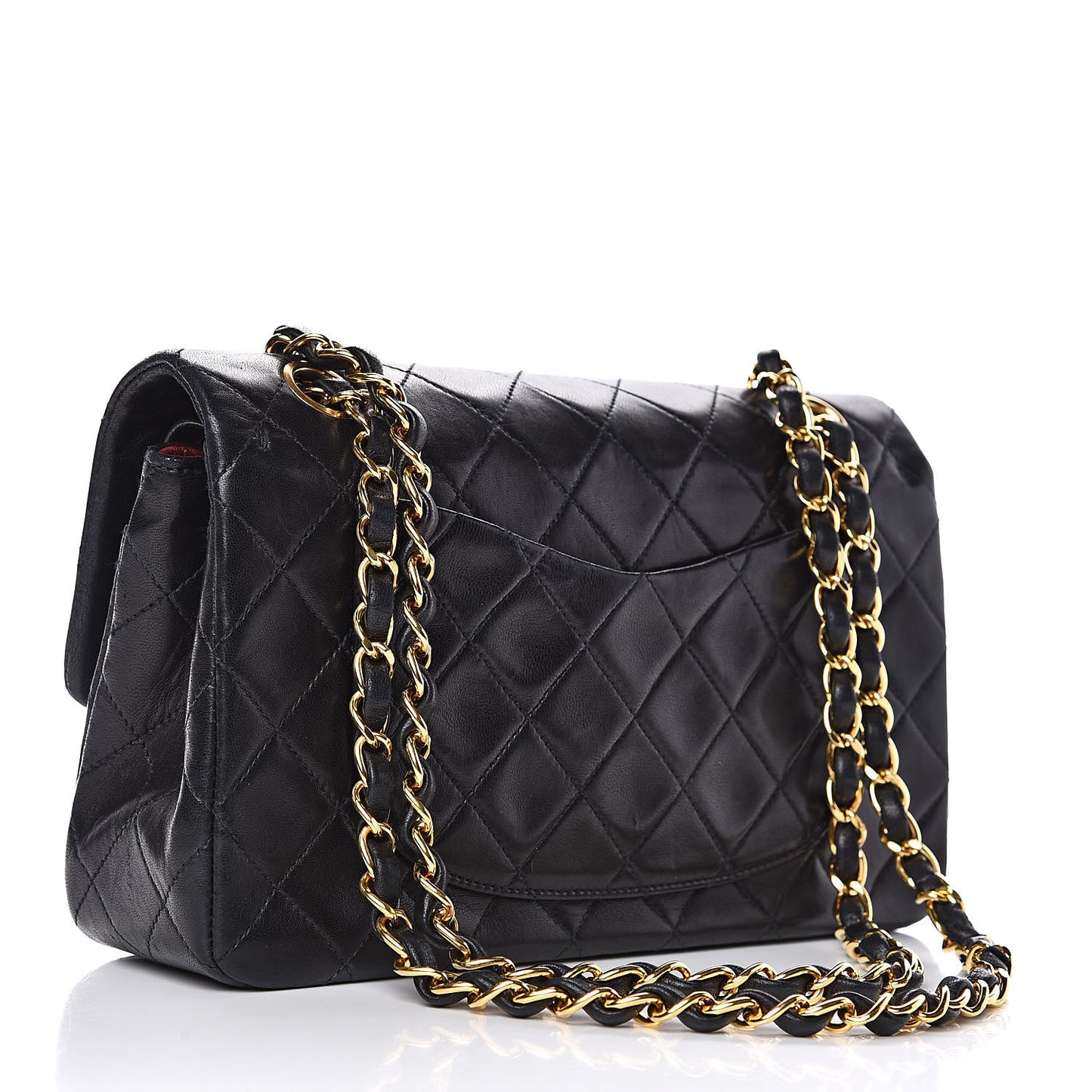 Lambskin Quilted Small Double Flap Black