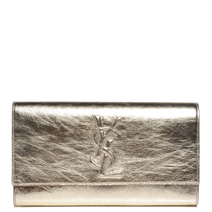 Saint Laurent Metallic Leather Large Belle De Jour Clutch Gold 1 of 7