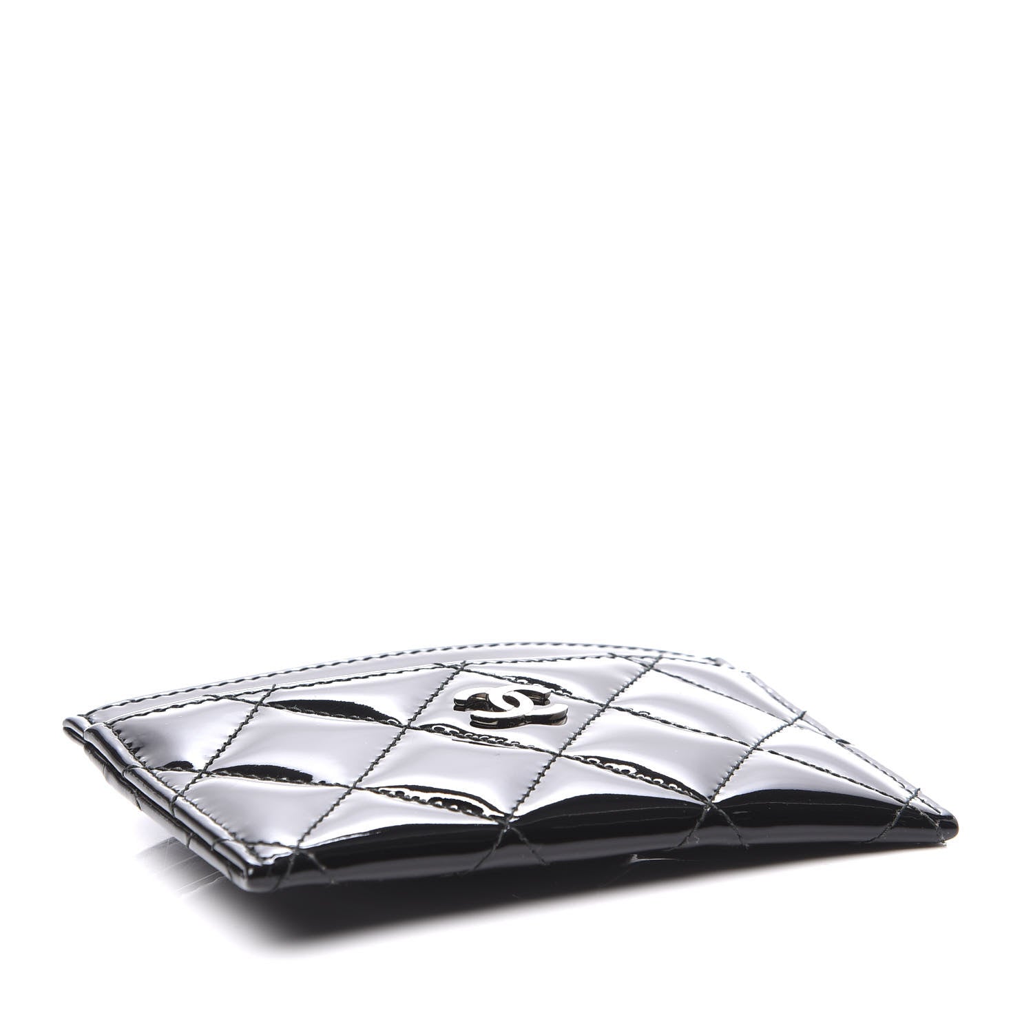 Chanel Patent Calfskin Quilted Card Holder Black 3 of 9
