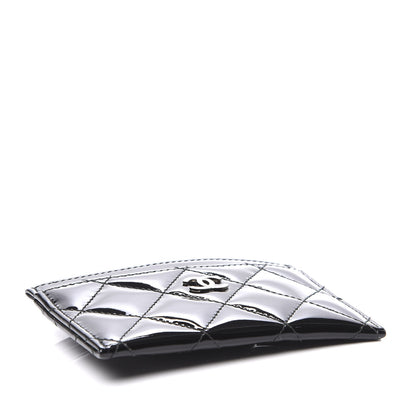 Chanel Patent Calfskin Quilted Card Holder Black 3 of 9
