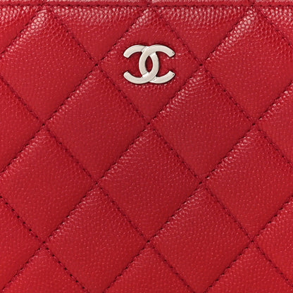 Chanel Caviar Quilted Large Gusset Zip Around Wallet Red 15 of 18