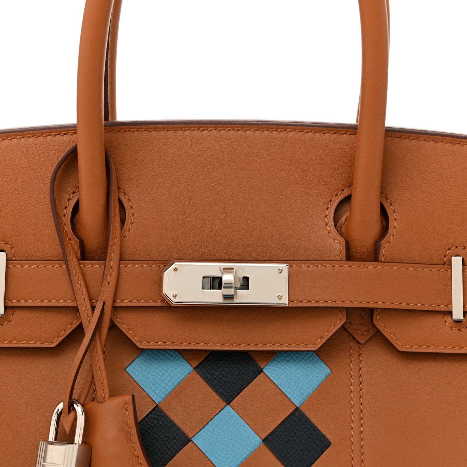 Hermes Swift Epsom Tressage Birkin 30 Gold Bleu de Nord Bleu Indigo 8 of 11