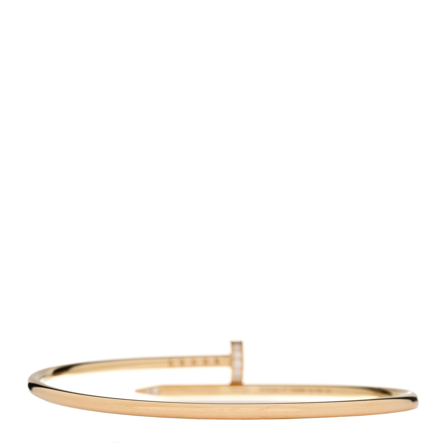 Cartier 18K Yellow Gold Diamond Small Juste Un Clou Bracelet 17 4 of 7