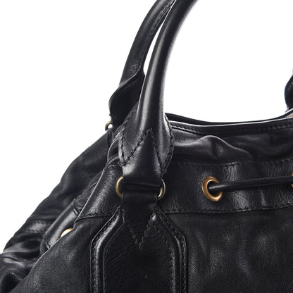 Burberry Grainy Calfskin Tassel Drawstring Shoulder Bag Black 17 of 19