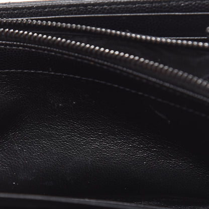 Saint Laurent Grain De Poudre Matelasse Chevron Monogram Flap Wallet Black 13 of 13