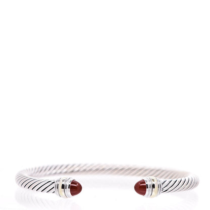 David Yurman Sterling Silver 14K Yellow Gold Carnelian 5mm Cable Classics Bracelet 1 of 6