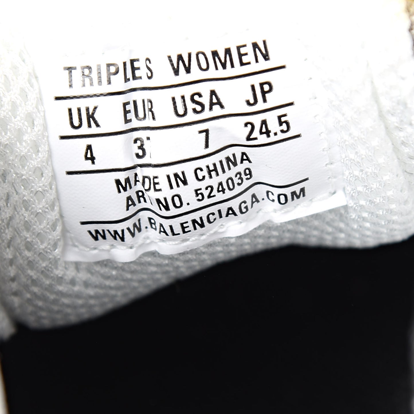 Fabric Mesh Womens Triple S Sneakers 37 Yellow Grey White
