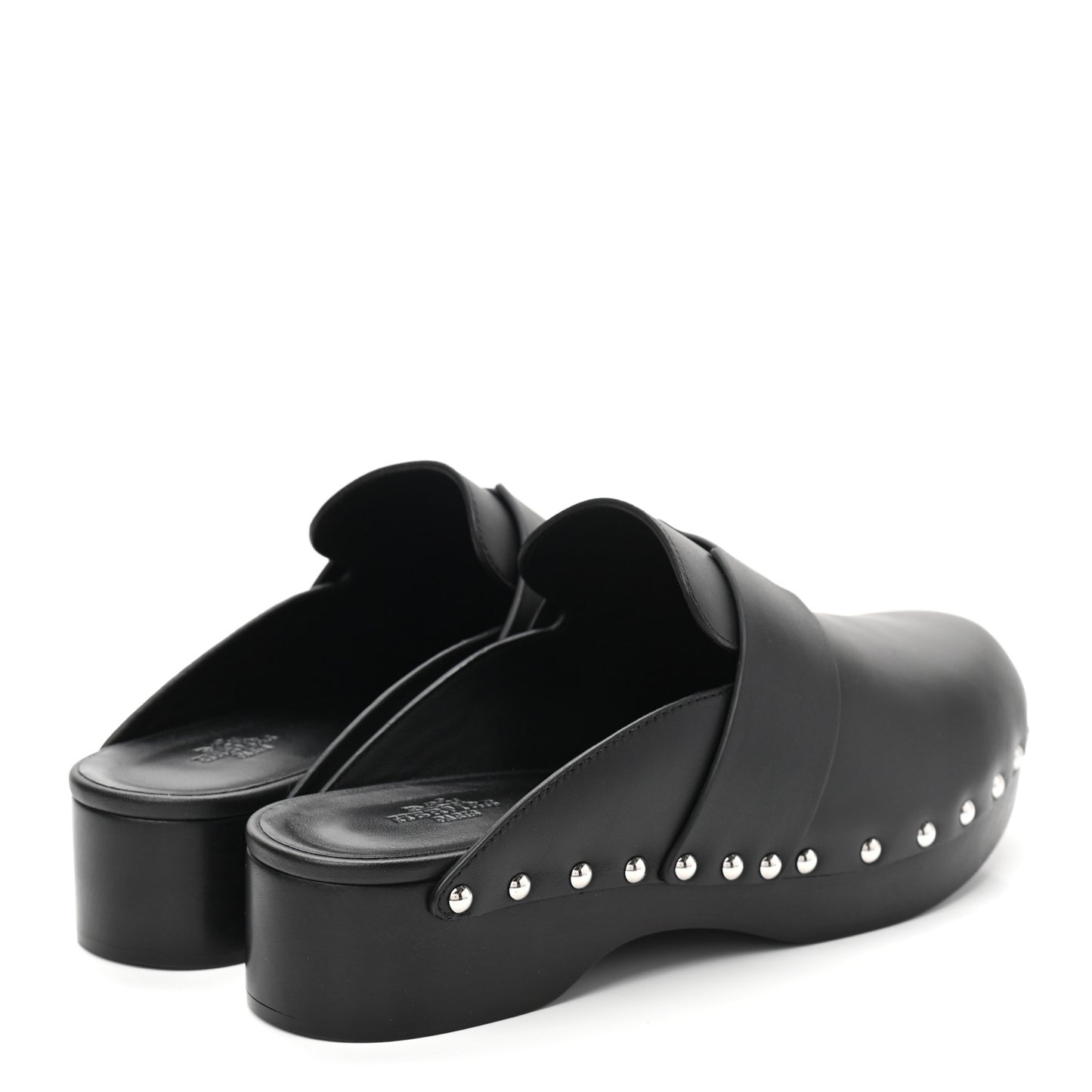 Calfskin Calya Mules 38 Black