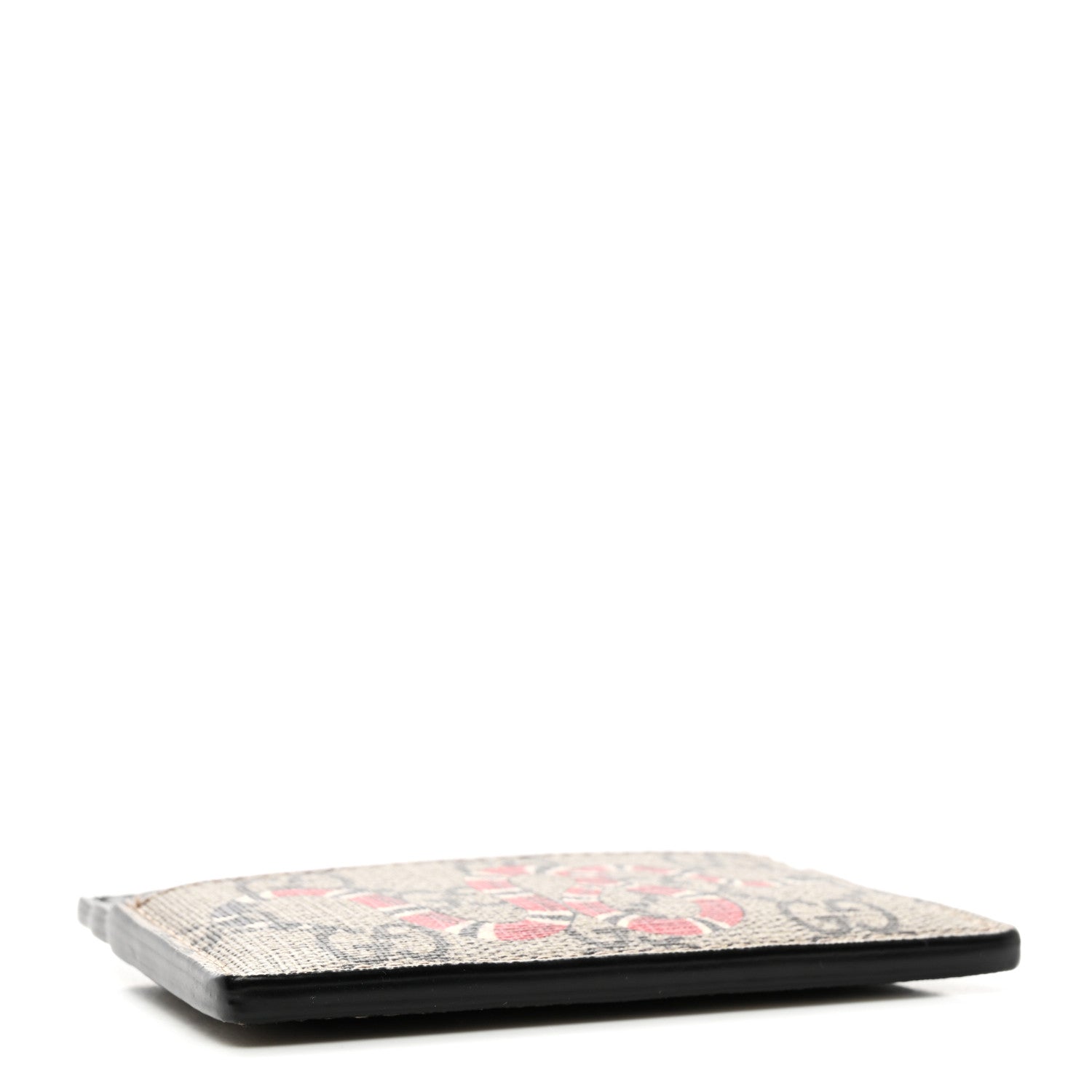 Gucci GG Supreme Monogram Kingsnake Card Holder Beige Black 4 of 7