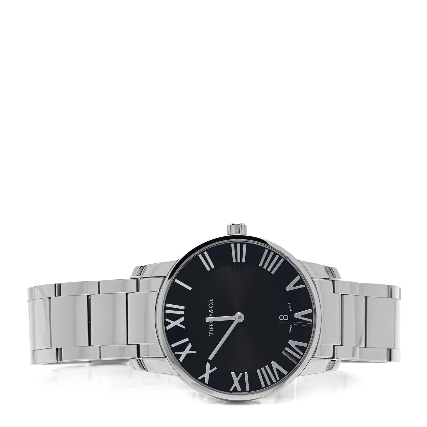 Tiffany Stainless Steel 37mm Atlas 2-Hand Quartz Watch Black 2 of 4