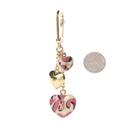 Louis Vuitton Leopard Heart Bag Charm Key Holder Blanc Corail 2 of 3