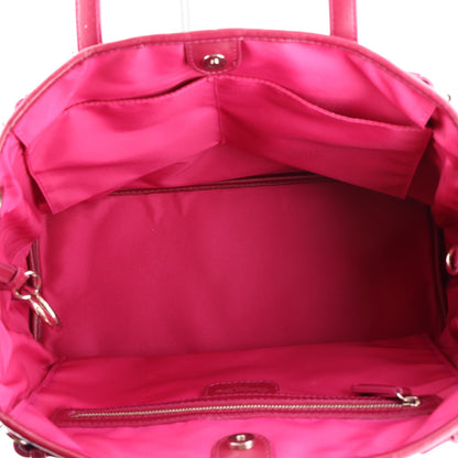 Christian Dior Coated Canvas Cannage Medium Panarea Tote Raspberry 5 of 10