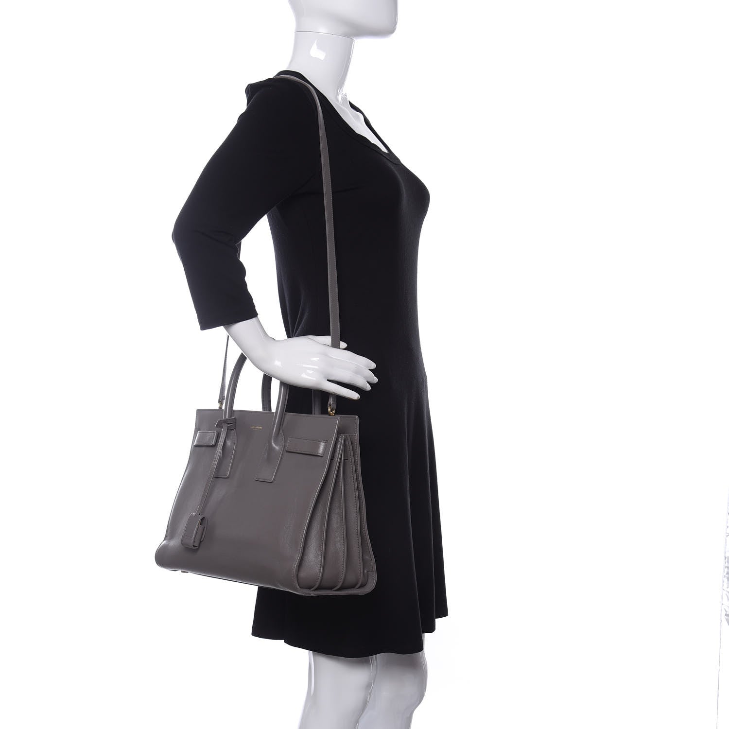 Saint Laurent Calfskin Small Sac De Jour Fog 2 of 12
