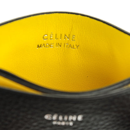 Celine Drummed Calfskin Gusset Card Holder Black 5 of 6
