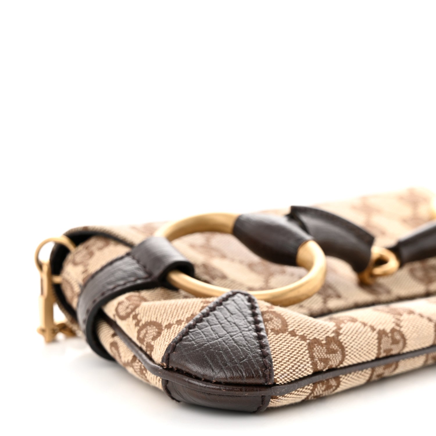 Gucci Monogram Horsebit Clutch Dark Brown 9 of 11