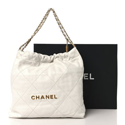 Chanel Shiny Calfskin Quilted Chanel 22 White 12 of 12