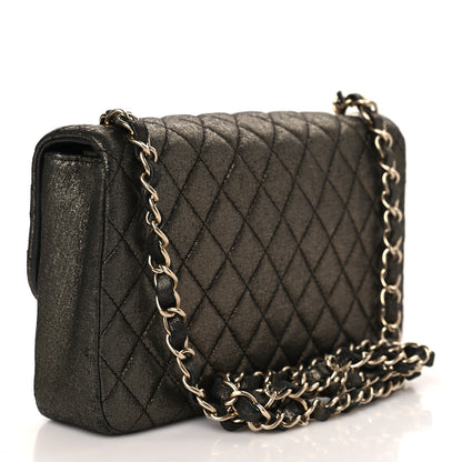 Chanel Iridescent Calfskin Quilted Crystal Mini Rectangular Flap Black Gold 3 of 8