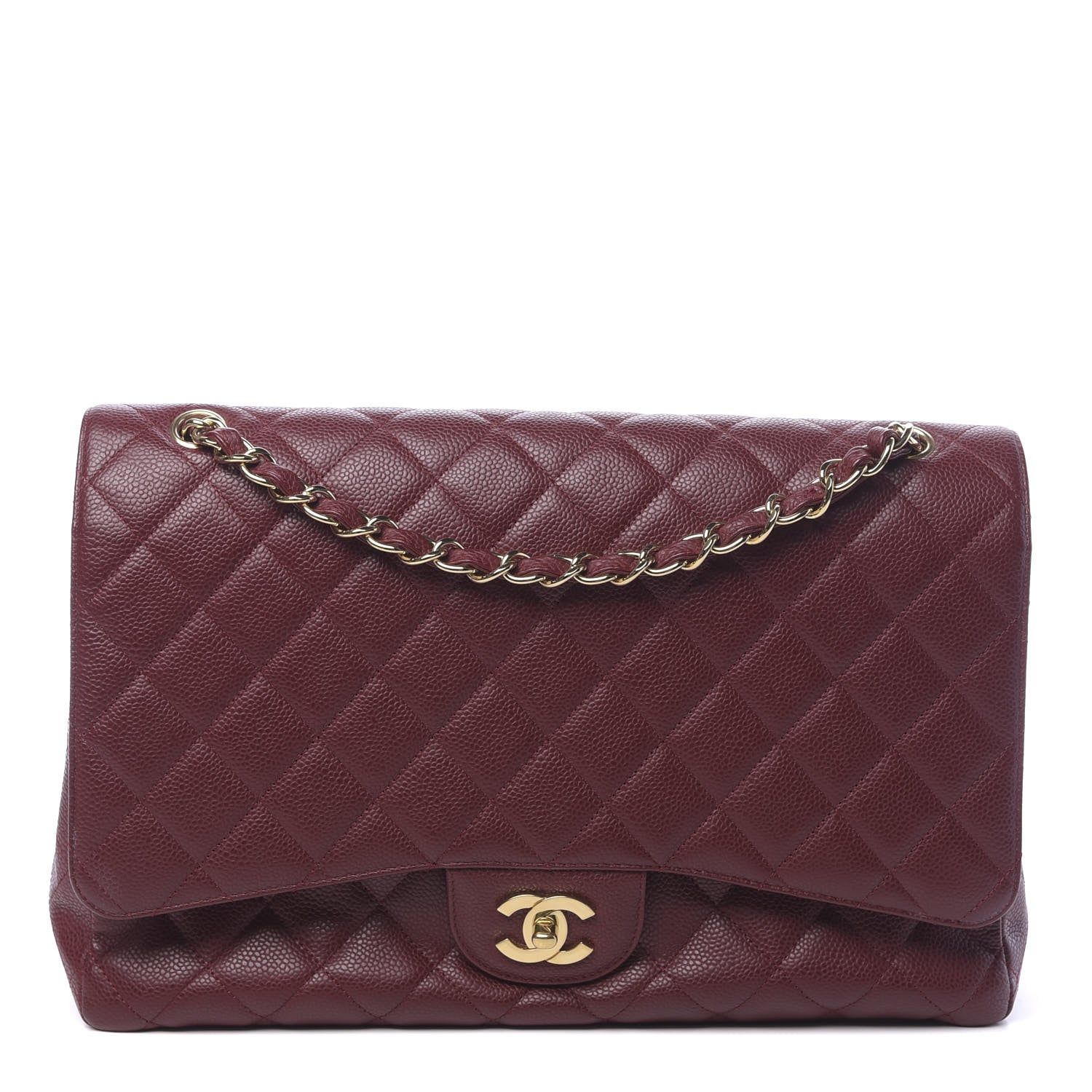 Chanel Caviar Quilted Maxi Single Flap Red 1 of 10