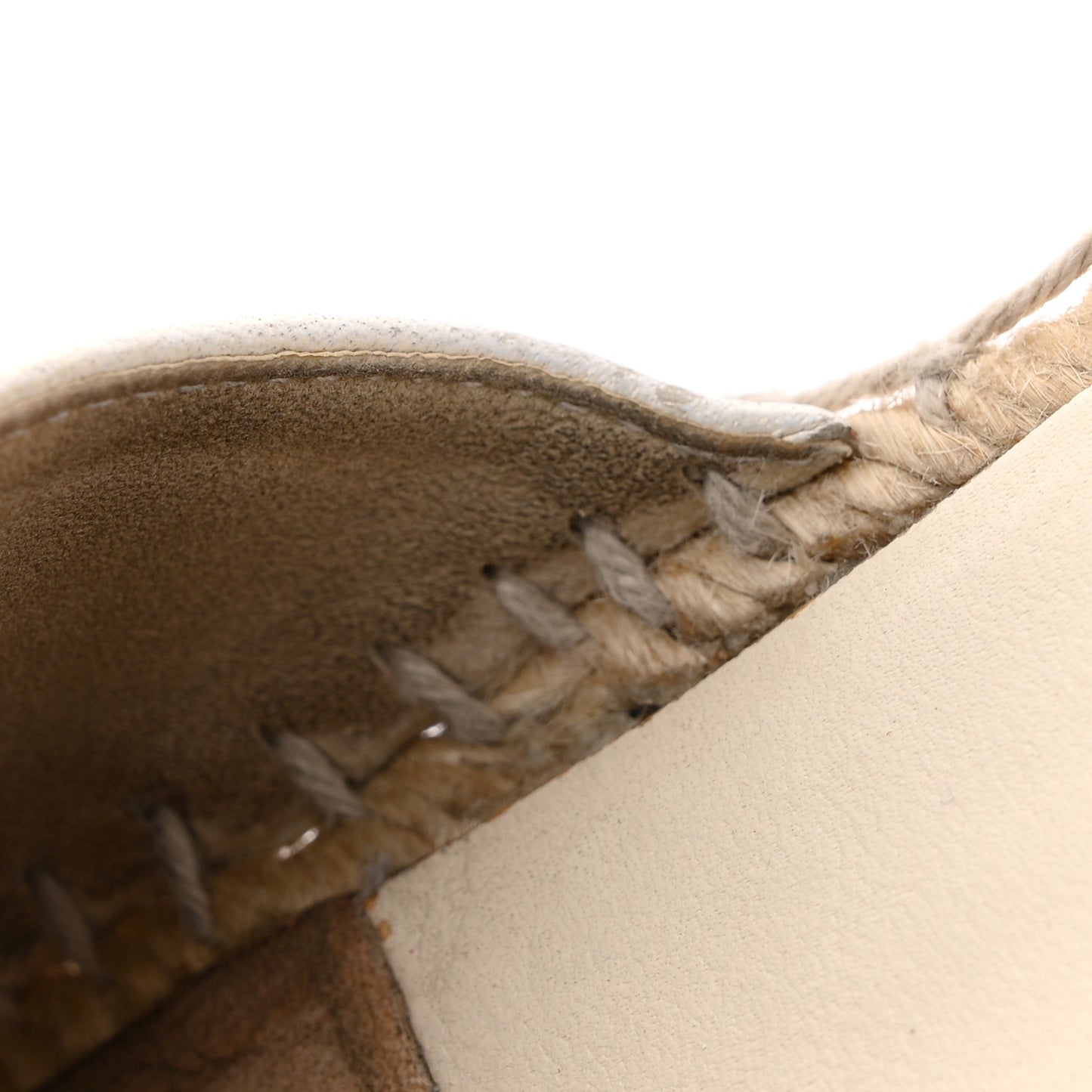 Iridescent Goatskin CC Espadrille Mules 38 Ivory Black