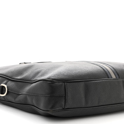 Prada Saffiano Travel Briefcase Black Multicolor 9 of 12