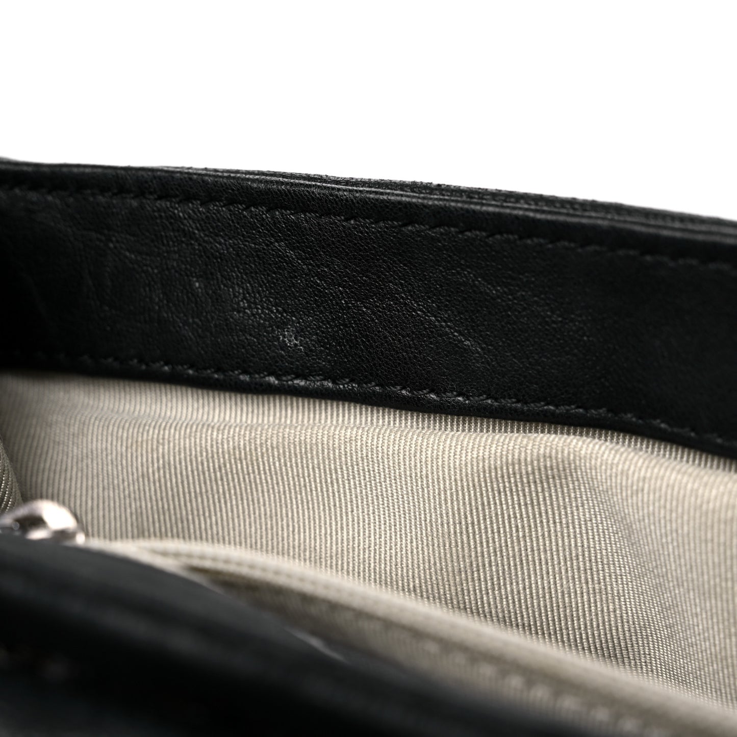 Washed Lambskin Quilted Mini Chain Around Flap Black
