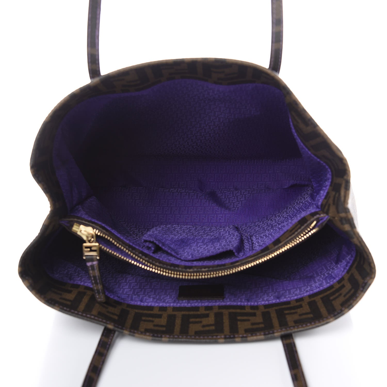 Fendi Zucca Spalmati Shopping Tote Tobacco Viola 5 of 10
