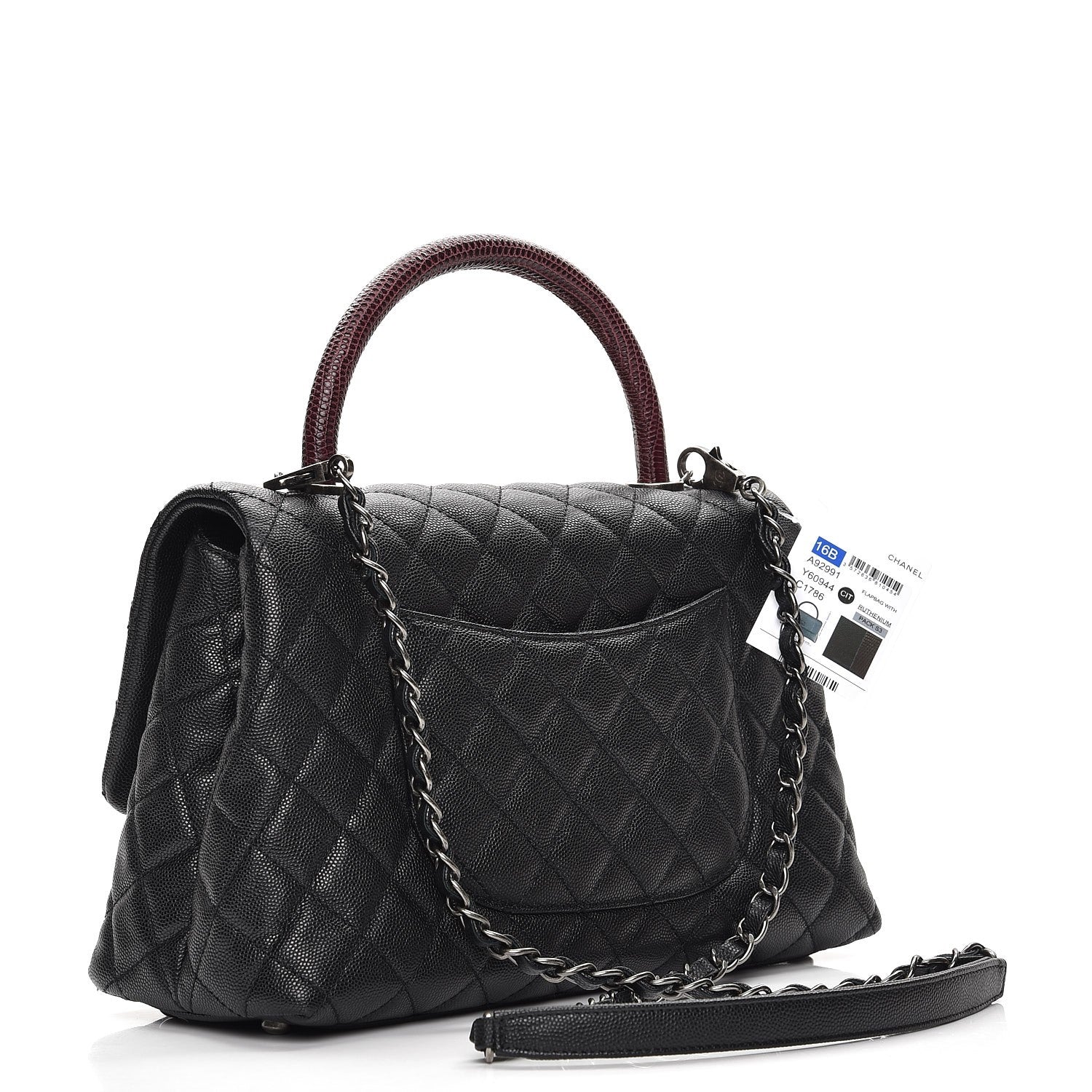 Chanel Caviar Lizard Quilted Small Coco Handle Flap Black 4 of 8