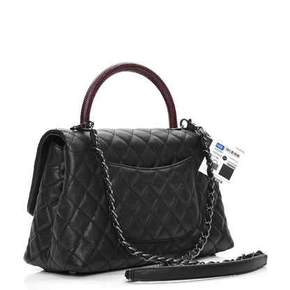 Chanel Caviar Lizard Quilted Small Coco Handle Flap Black 4 of 8