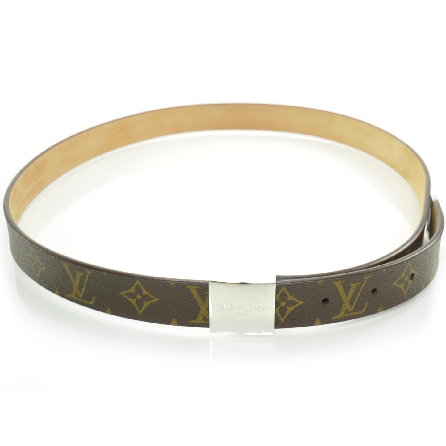 Monogram Ceinture Belt w Silver Buckle