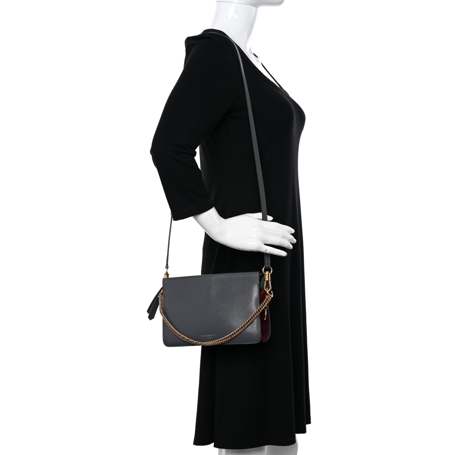 Givenchy Sugar Goatskin Cross 3 Crossbody Bag Dark Grey 2 of 9