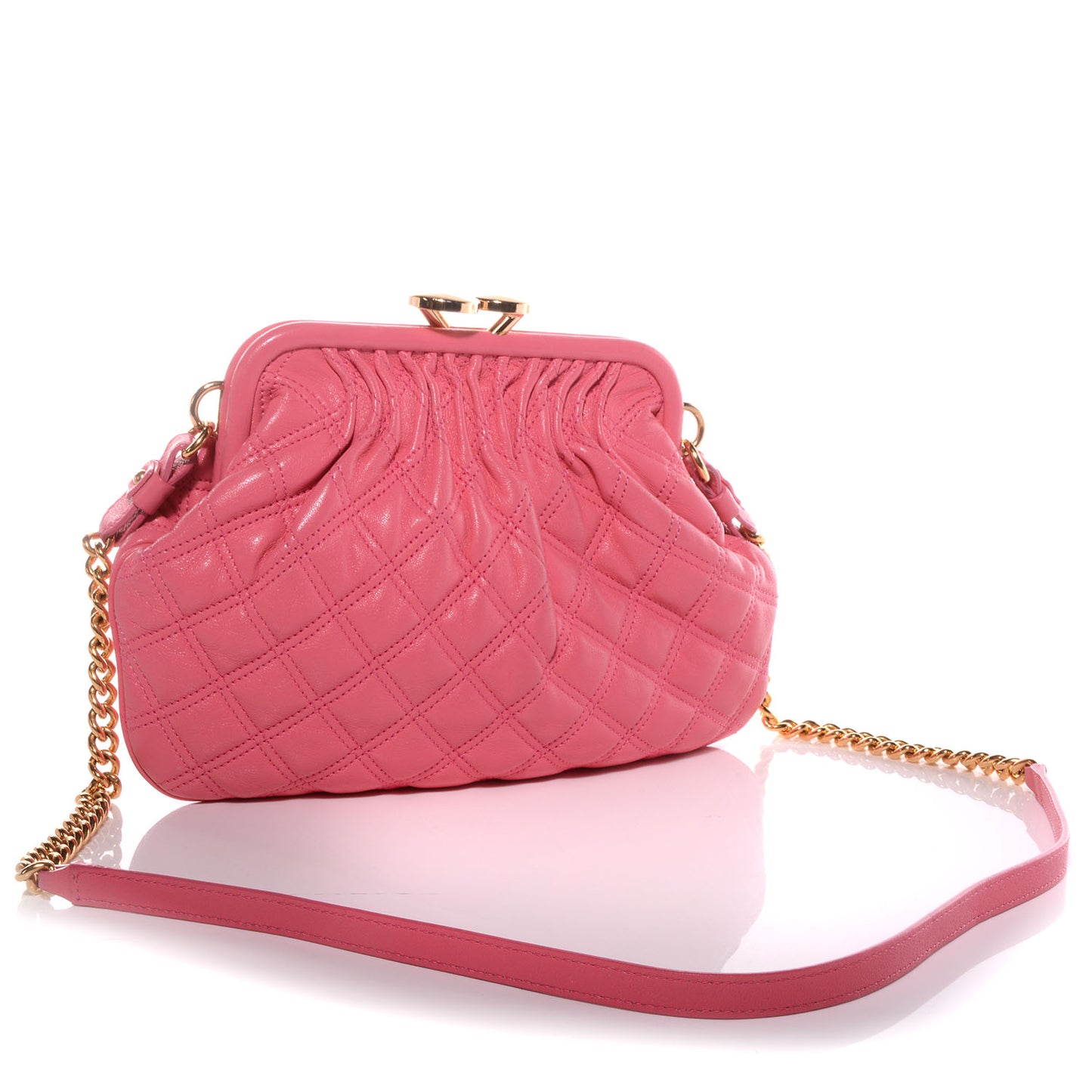 Leather Quilted Little Stam Bubble Pink