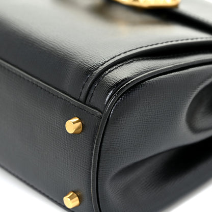Valentino Garavani Grainy Calfskin Rockstud Medium Alcove Top-Handle Bag Black 11 of 16