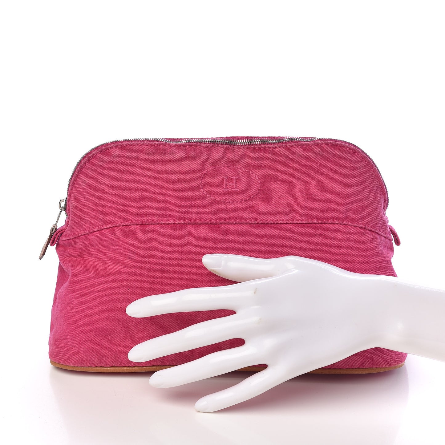 Cotton Canvas Bolide Travel Cosmetic Pouch MM Hibiscus