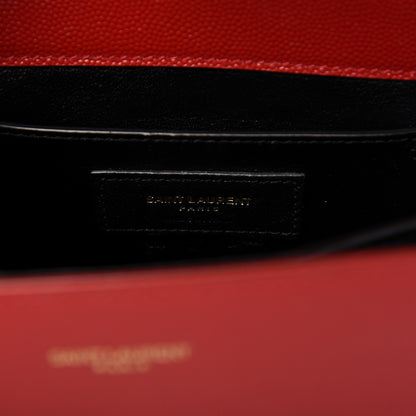 Saint Laurent Grain de Poudre Mini Classic Monogram Cassandra Top Handle Red 8 of 8