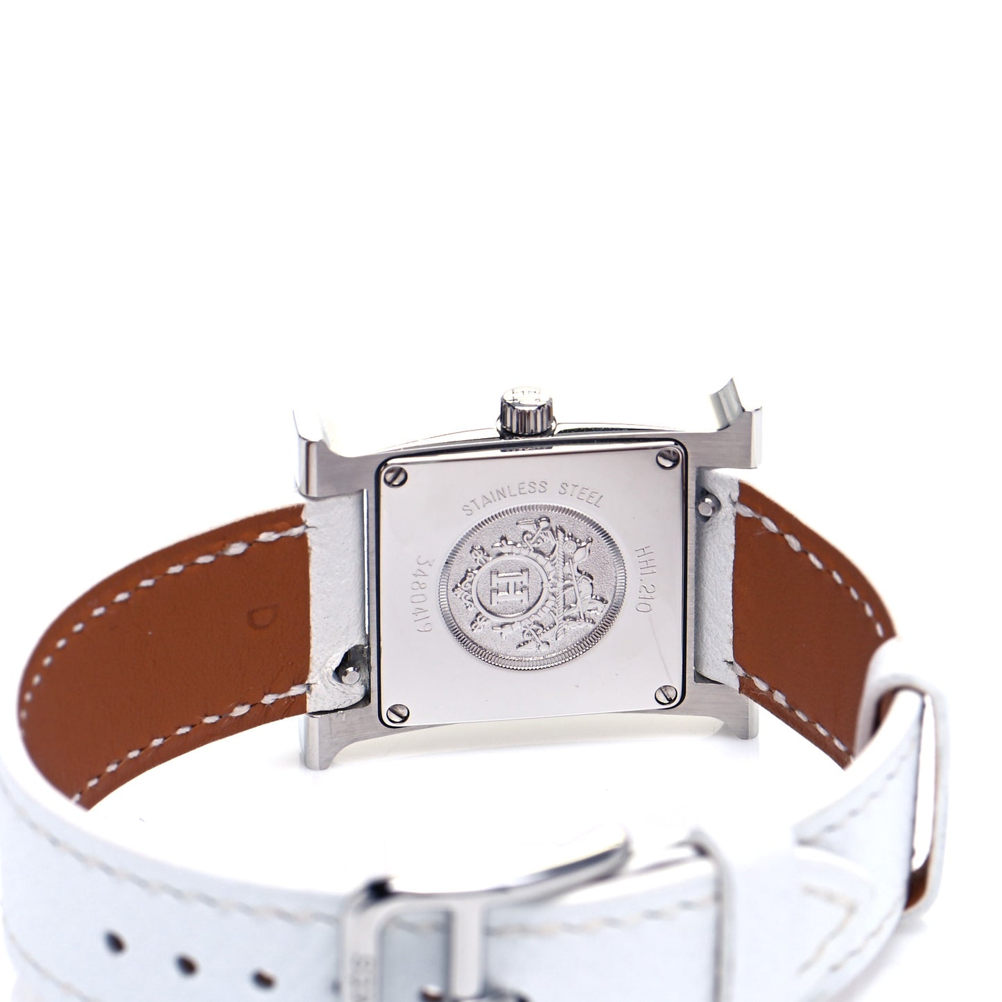 Stainless Steel Epsom Diamond Mother of Pearl 21mm Heure H Hour Quartz Watch Blanc