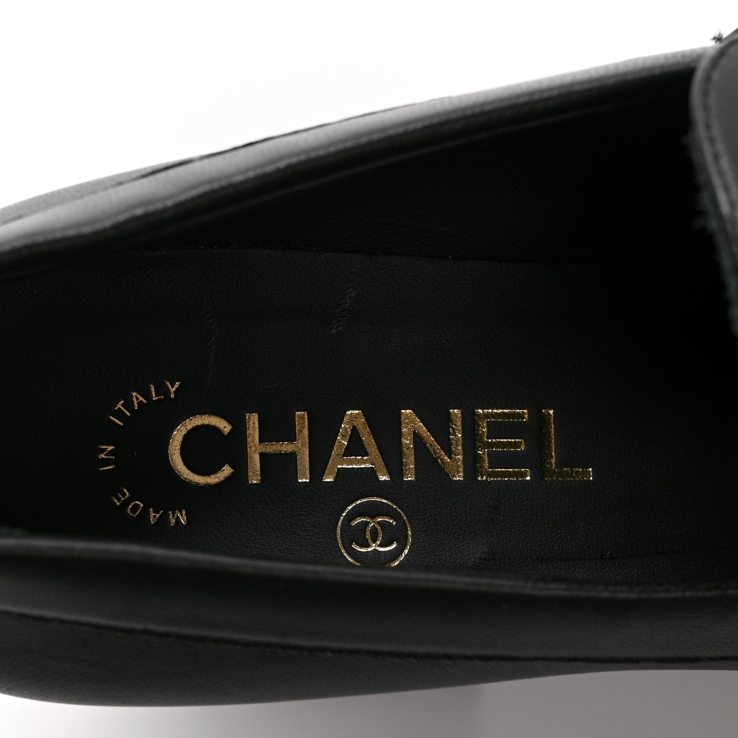 Chanel Lambskin Pearl Crystal Quilted CC Loafers 36 Black 6 of 9