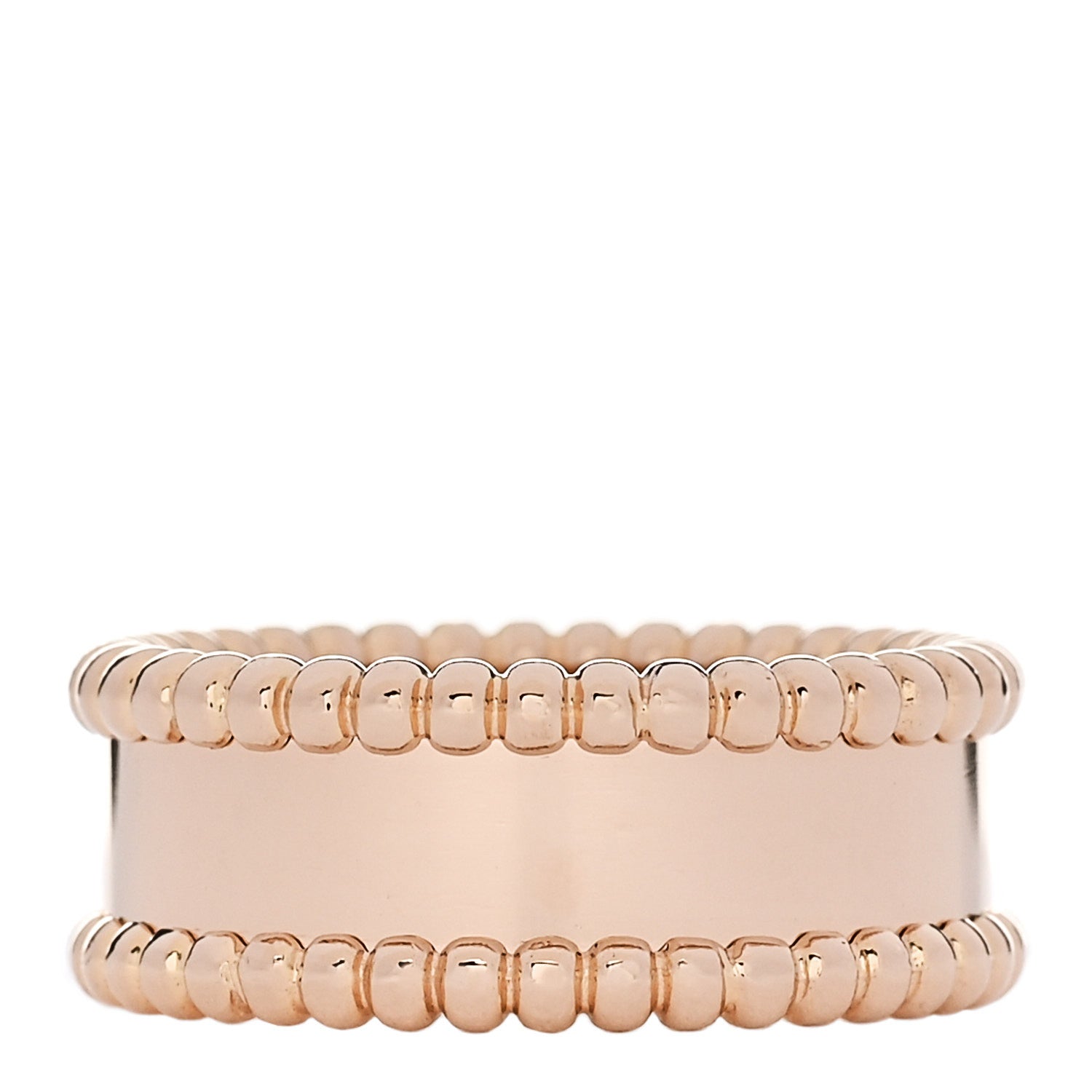 Van Cleef & Arpels 18K Rose Gold Perlee Signature Ring 52 6