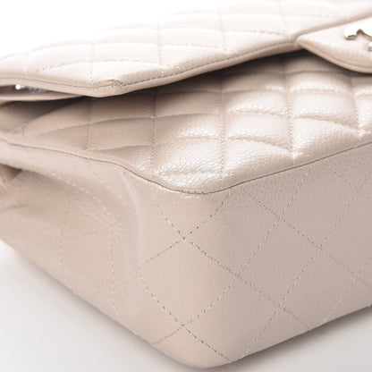 Chanel Caviar Quilted Medium Double Flap Light Grey 9 of 12